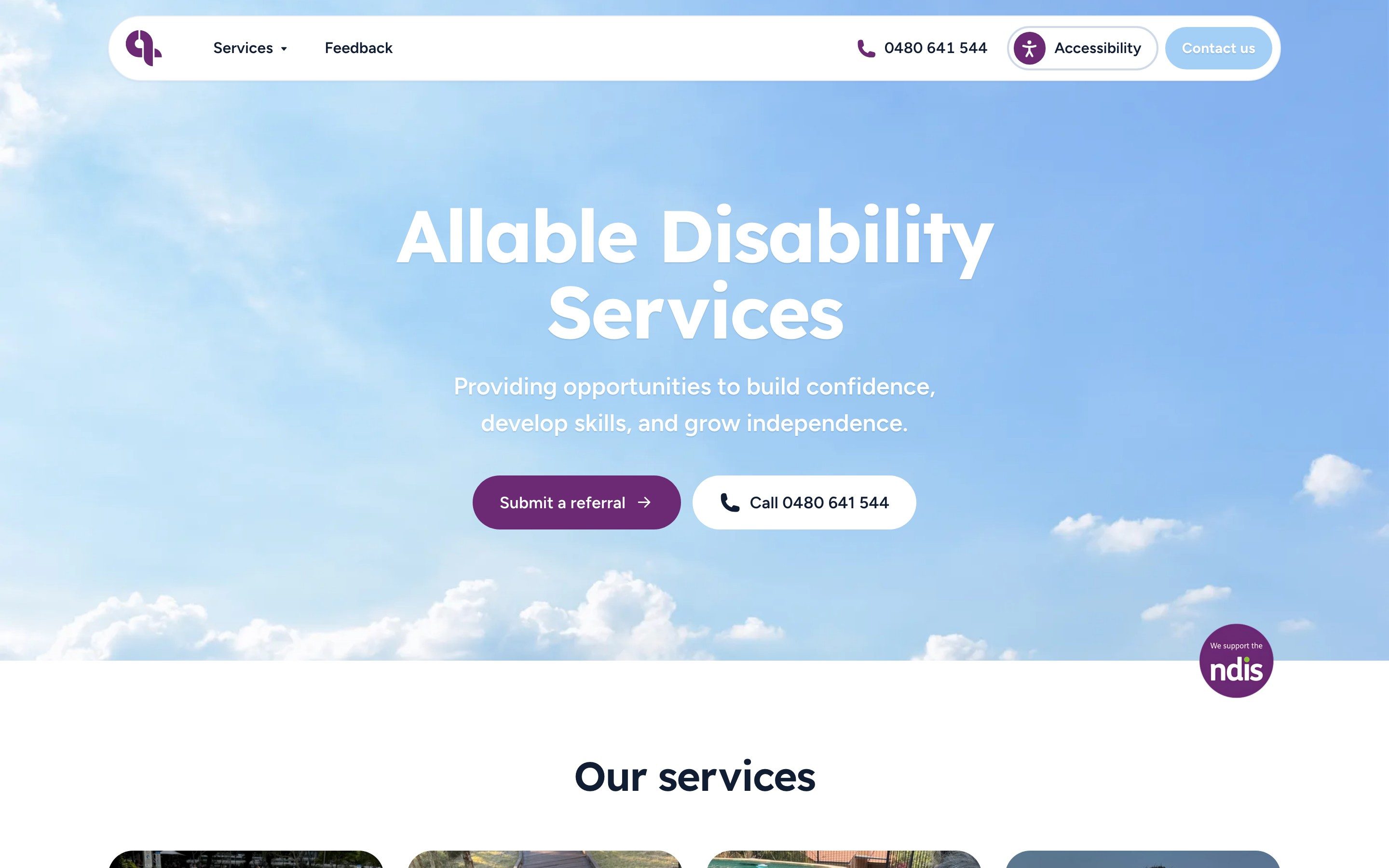 The Allable Disability website