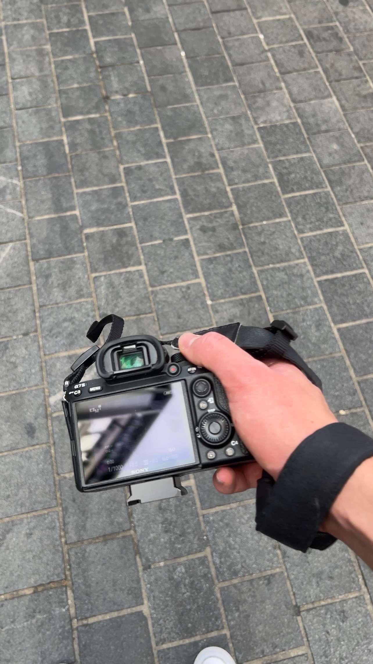 Camera in hand on a shoot