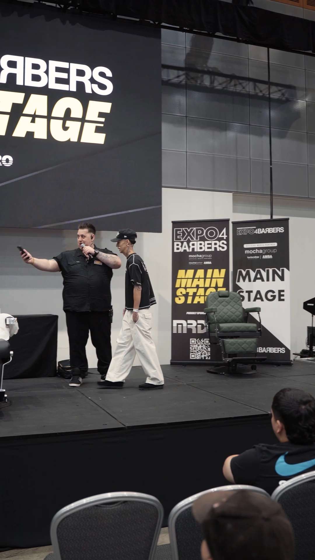 Filming the main stage at Expo4Barbers